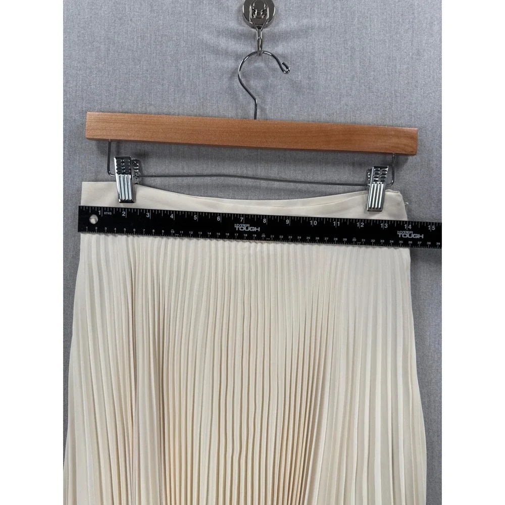 Tory Burch Sunburst Cream Pleated Handkerchief Hem Midi Skirt 74980 Womens Sz 6‎